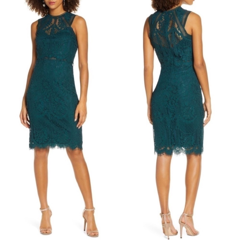 Lulu's Green Lace Midi Dress - Picture 2 of 11